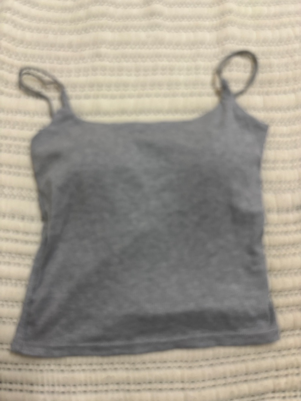 SHEIN Gray Ribbed Spaghetti Strap Tank